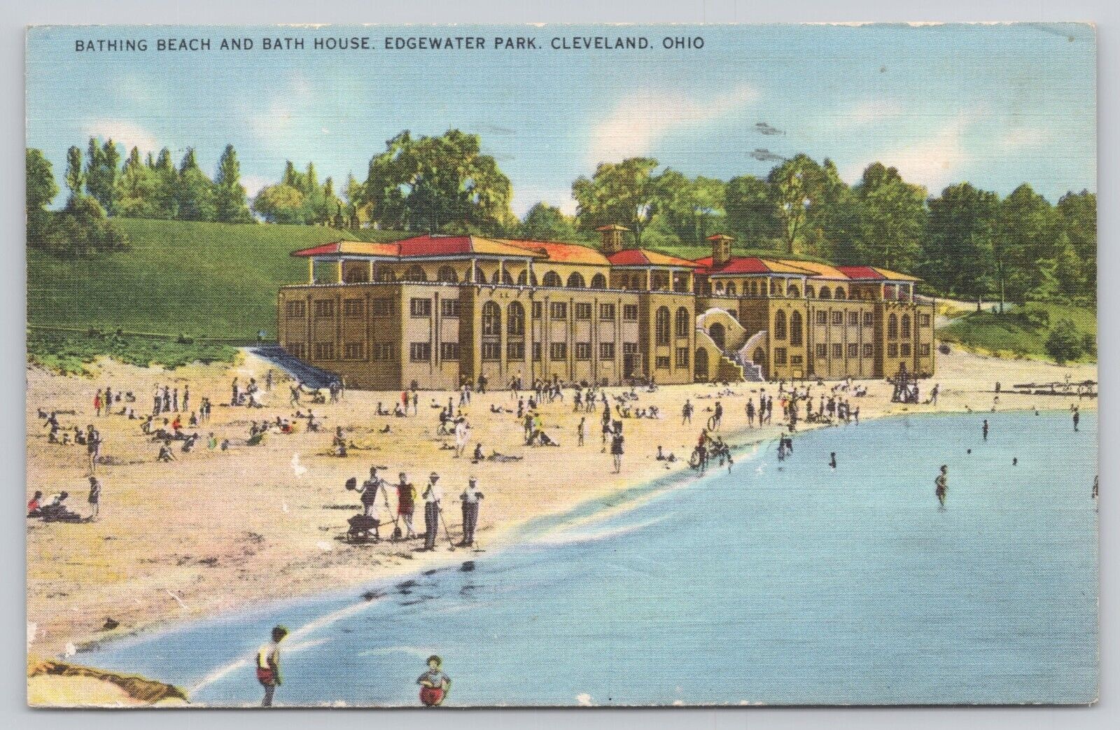 Postcard Beach Edgewater Park Cleveland Ohio