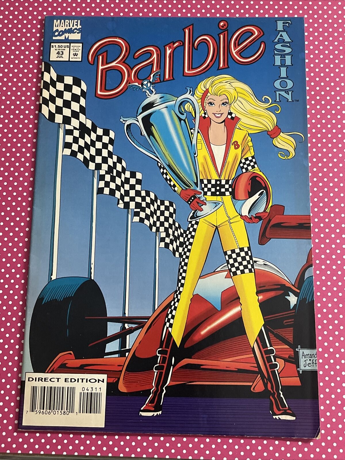 BARBIE FASHION #43 AMANDA CONNER ALBRECHT INDY 500 RACING 1994 newsstand marvel