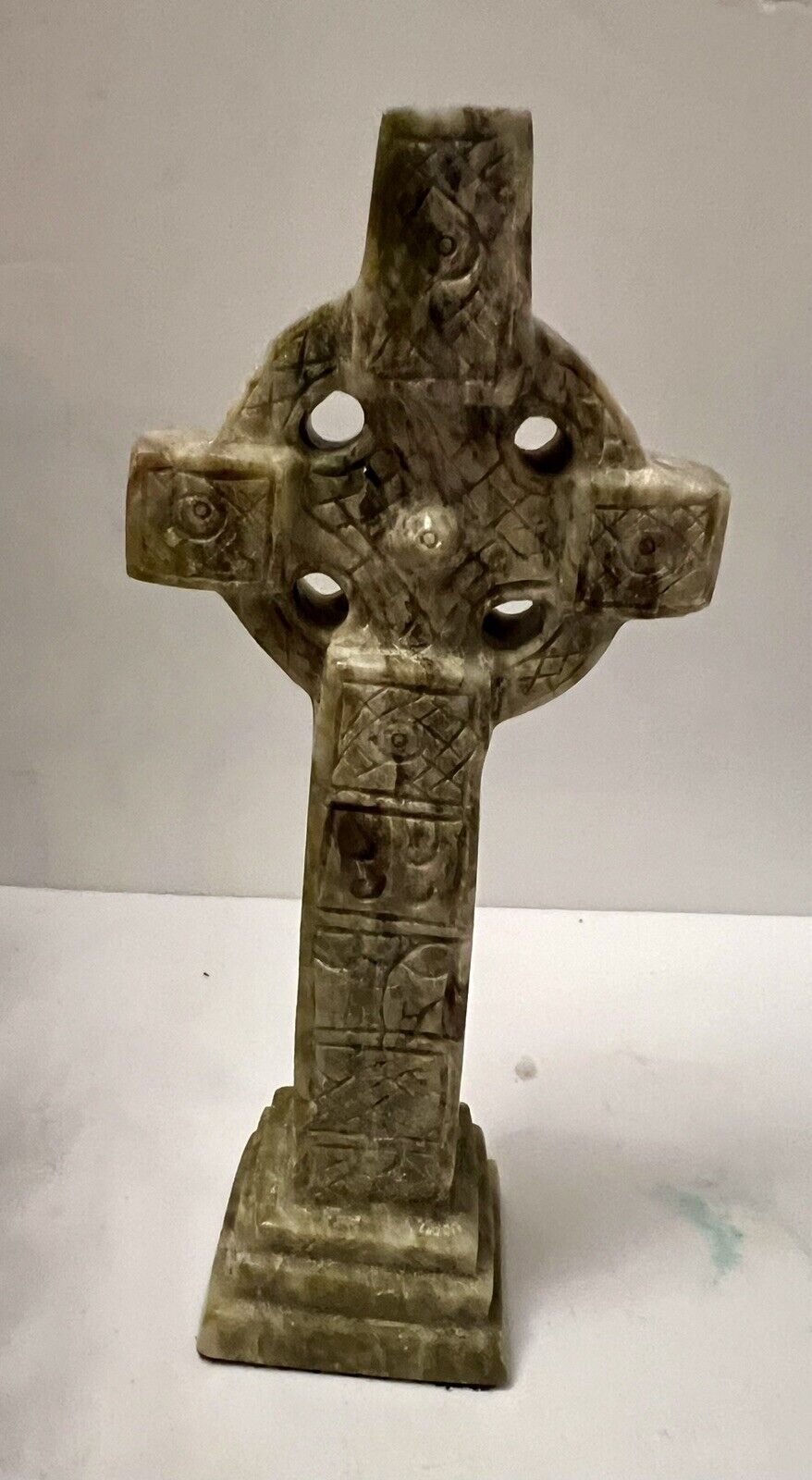 Celtic Cross Marble Sculpture Ireland Connemara Marble By GIRARD Free Standing