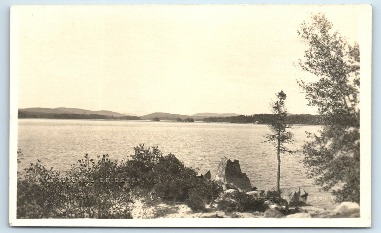 Postcard Highland Lake, Bridgton ME RPPC J95