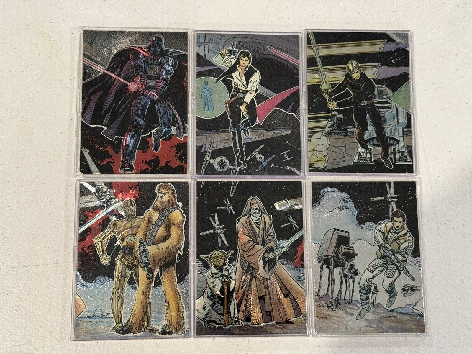1993 Topps Star Wars Galaxy Etched Foil Trading Cards Set Of 6