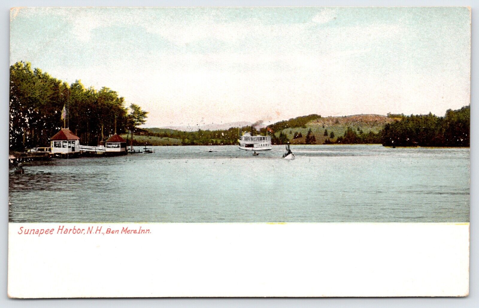 Postcard Sunapee Harbor Paddle-Wheel Steamship New Hampshire Unposted
