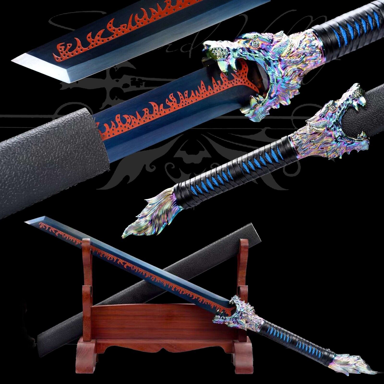 Handmade Katana/Manganese Steel/Fighting Master/Real Sword/Full Tang/Renegades