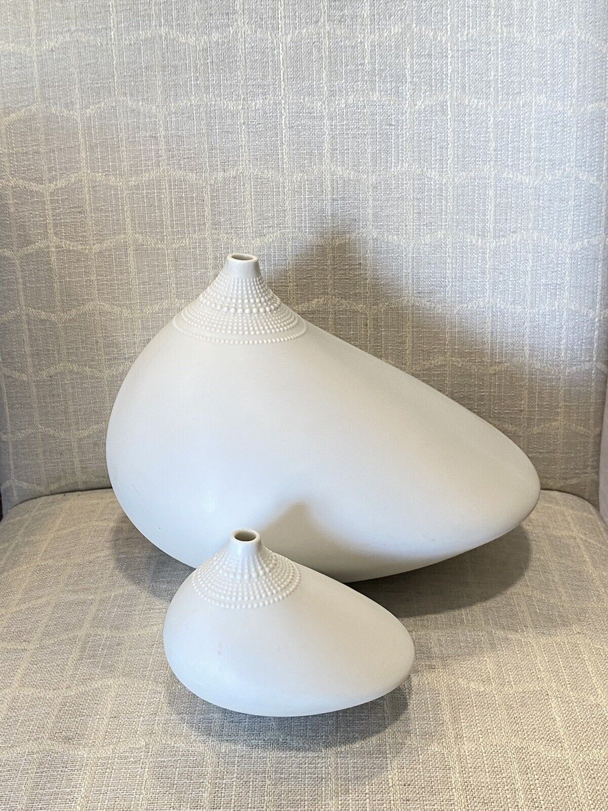 White ‘Pollo’ Vases - Rosenthal By Tapio Wirkkala - Large And Small Set Of Two