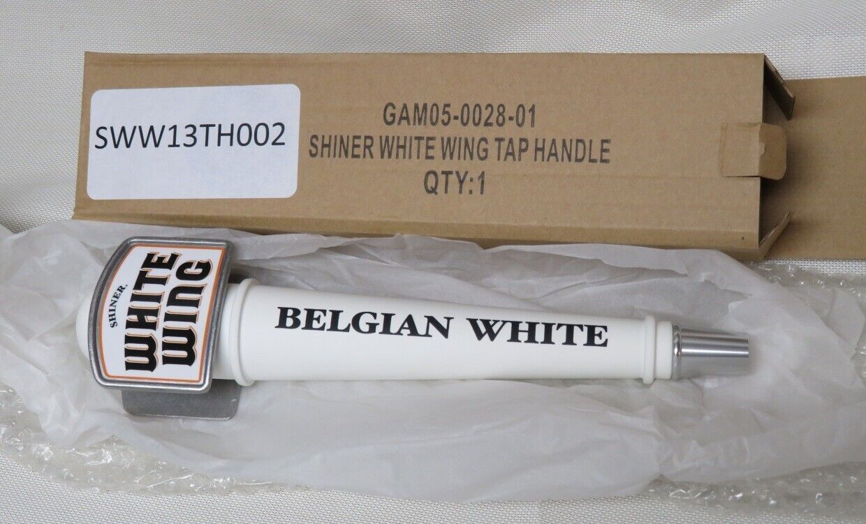 SHINER WHITE WING BELGIAN WHITE BEER TAP  WOOD HANDLE NEW IN BOX  -FREE SHIPPING