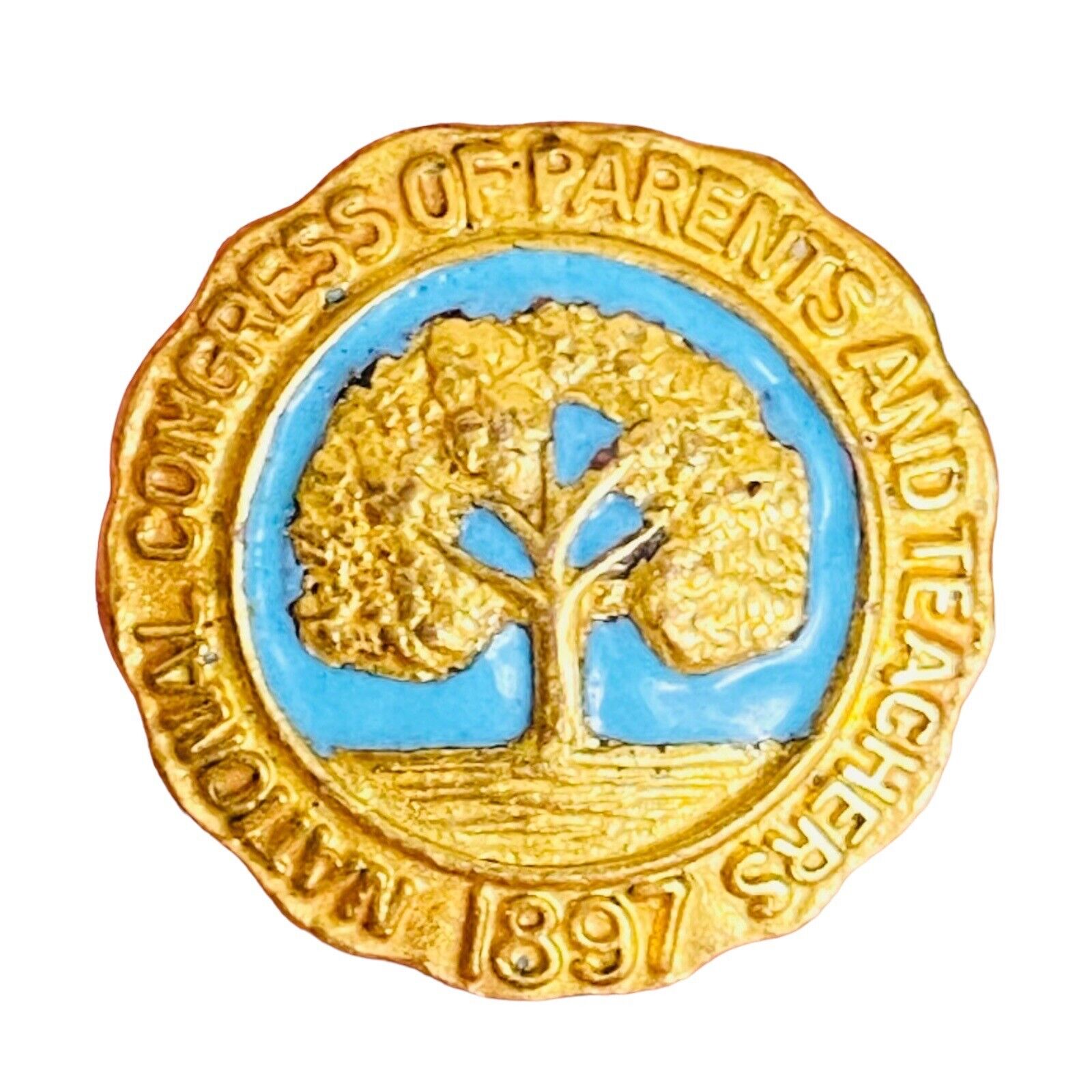1897 NATIONAL CONGRESS Parents & Teachers PTA Award Screw On Lapel Pin 946