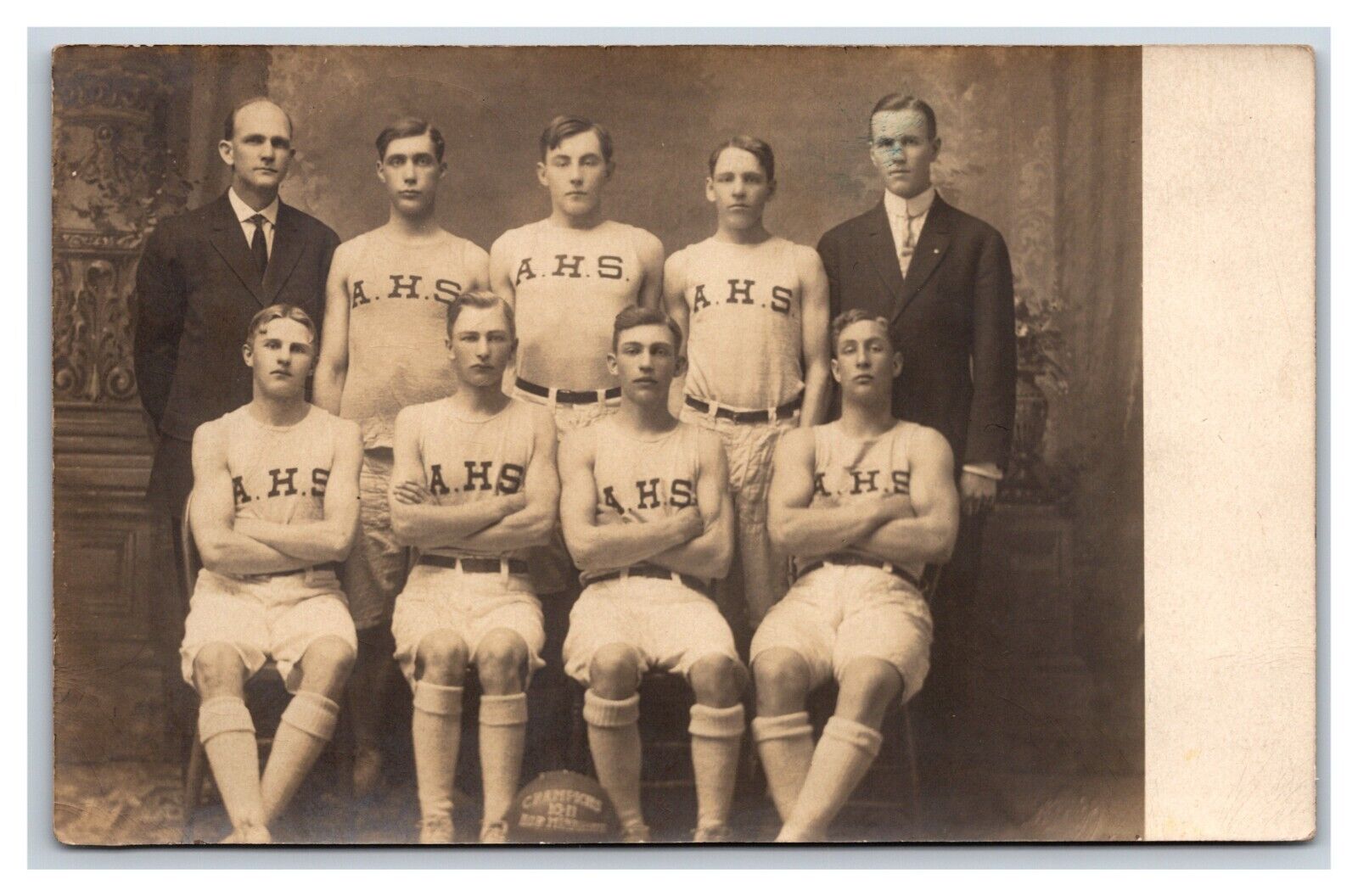 RPPC Arlington High School Basketball Team 1910-11 Champions St Paul MN Postcard