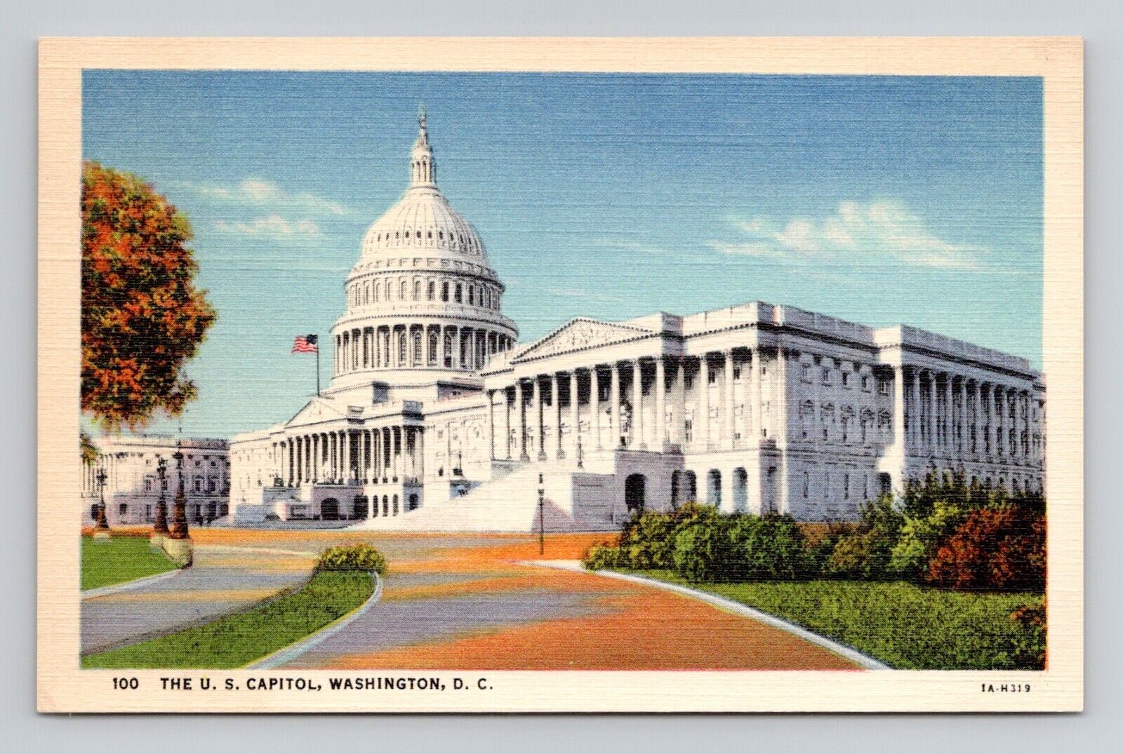 Postcard US Capitol Hill Building in Washington DC, Vintage Linen F19