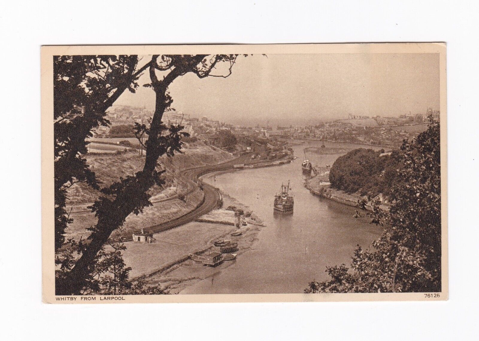 England Scotland Vintage Postcard Whitby from Larpool