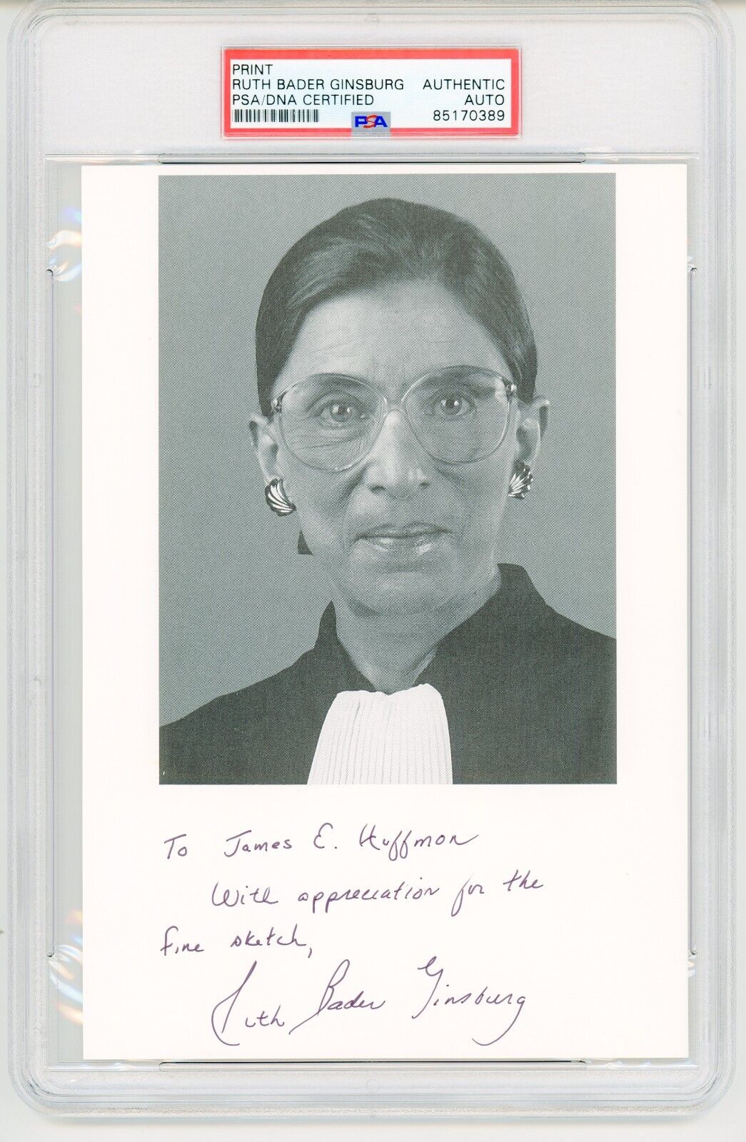 Ruth Bader Ginsburg ~ Signed Autographed Photograph ~ PSA DNA Encased
