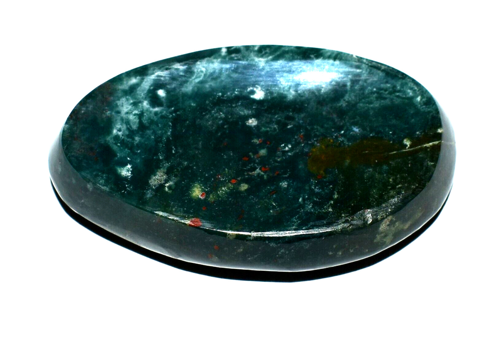 Bloodstone Green, Red Palm Stone Hand Carved Polished Natural Rich Color 200 CT
