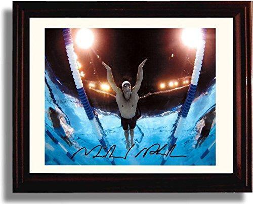 8x10 Framed Michael Phelps Autograph Promo Print - The Dive