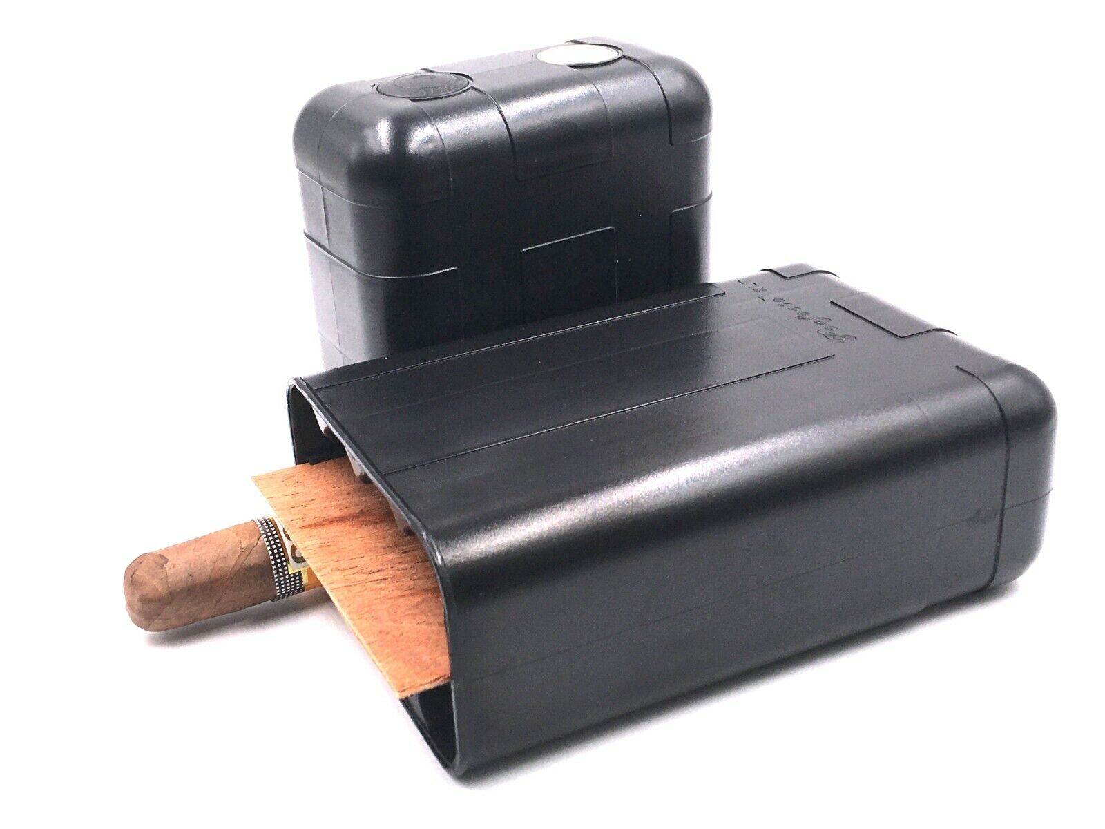 Perfecto XLT 8 Cigar Travel Humidor Case W/ Hygrometer Humidifier Cedar Insert