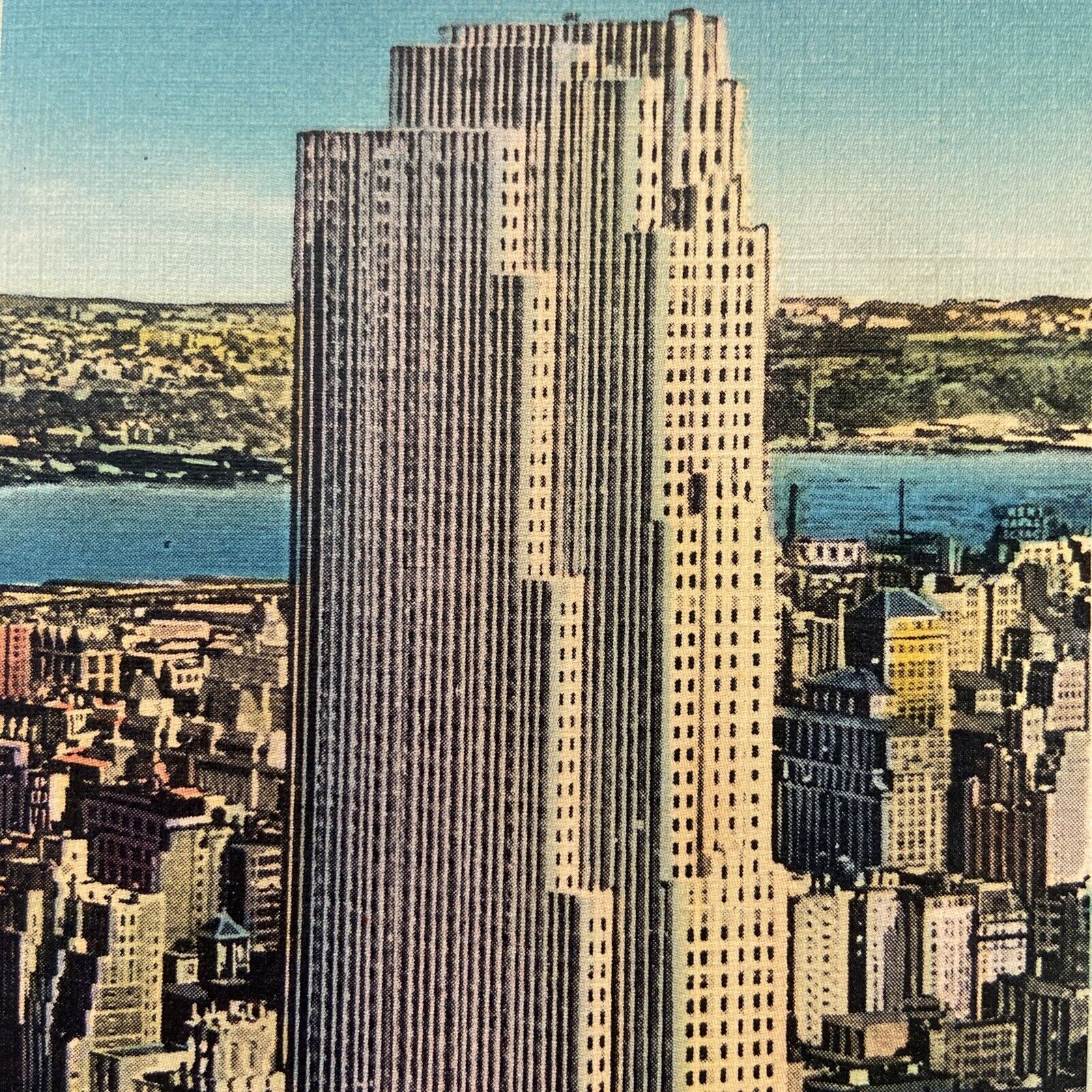 Postcard NY RCA Building Rockefeller Center New York Manhattan Post Card Linen