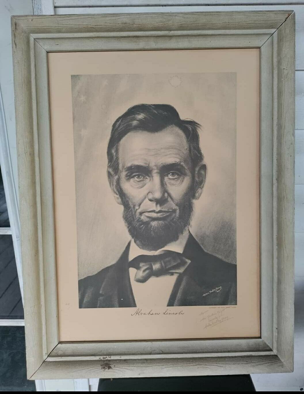  Antique Engraved abraham lincoln by Helen dudley young