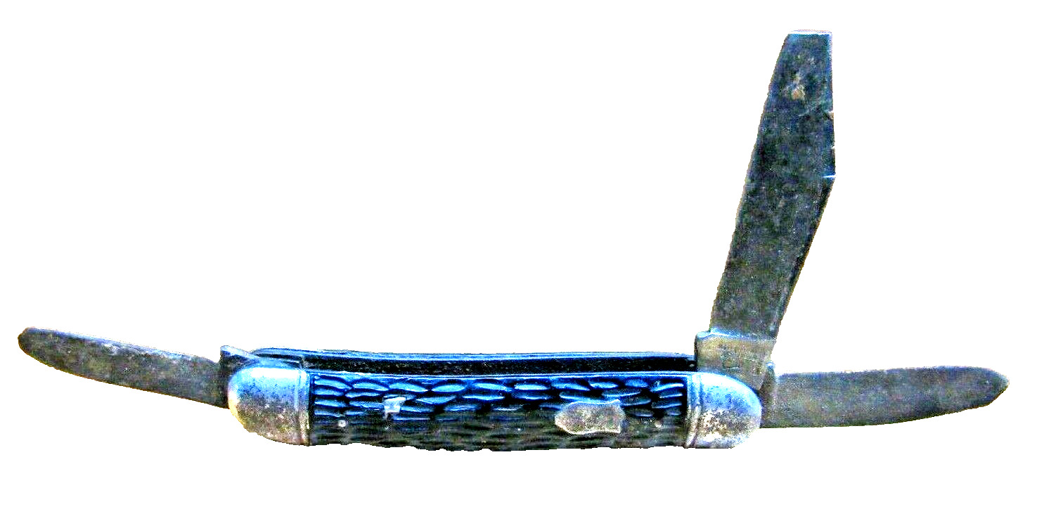 Celluloid Swirl Handle Pocket Knife, U.S.A. Made.3 Blade 