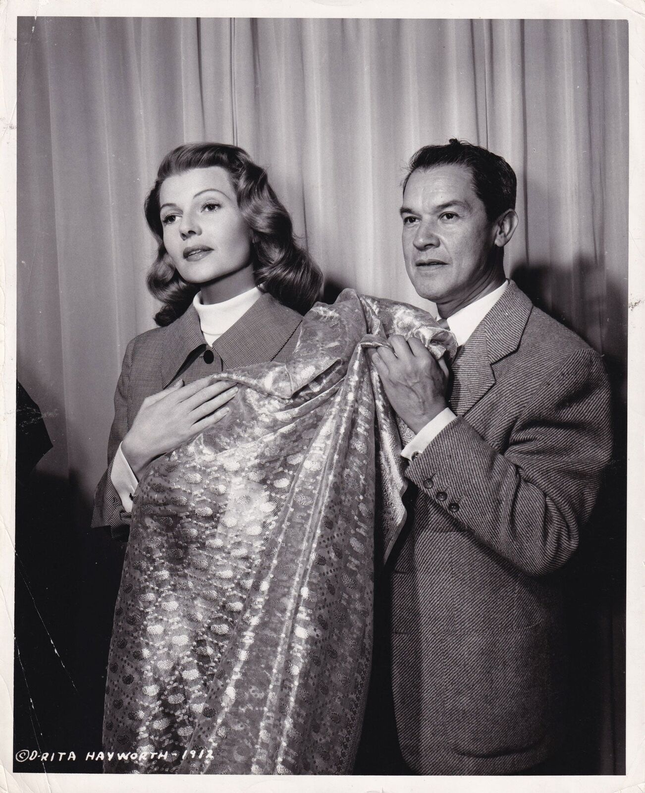 ORIGINAL PHOTOGRAPH OF RITA HAYWORTH AND JEAN LOUIS CIRCA 1954 #151275