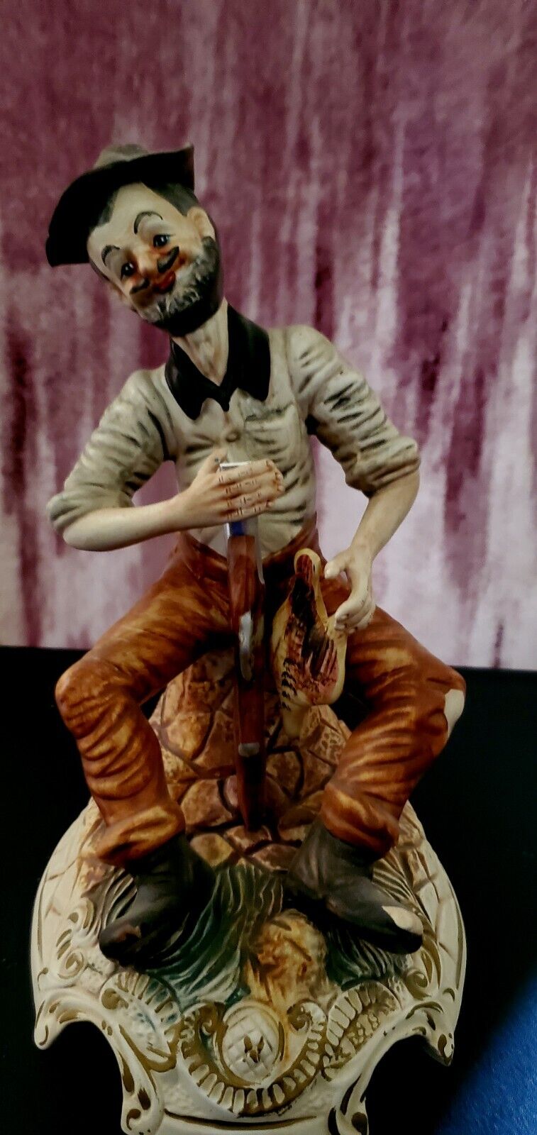 Handmade Italian Capodimonte Huntsman Figurine Gorgeous and no flaws 