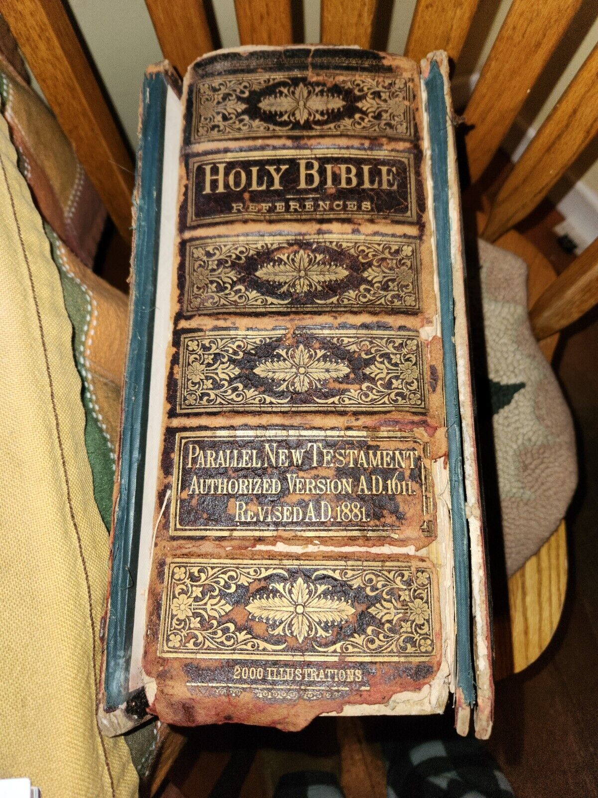 Antique 1800\'s  Pictorial Family Holy Bible - Parts/Repair