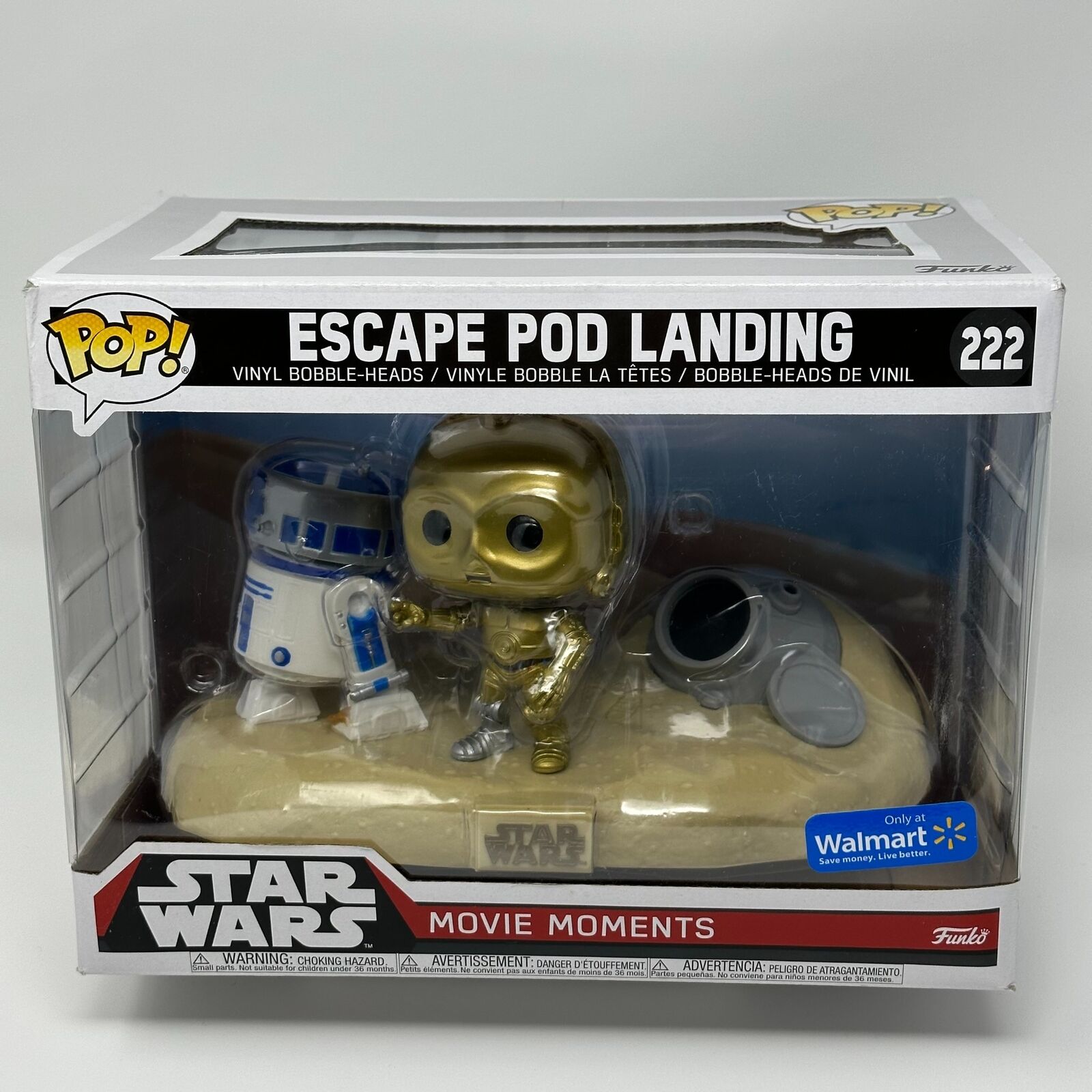Funko Pop ESCAPE POD LANDING Walmart Exclusive C-3PO R2-D2 STAR WARS 222 XLARGE