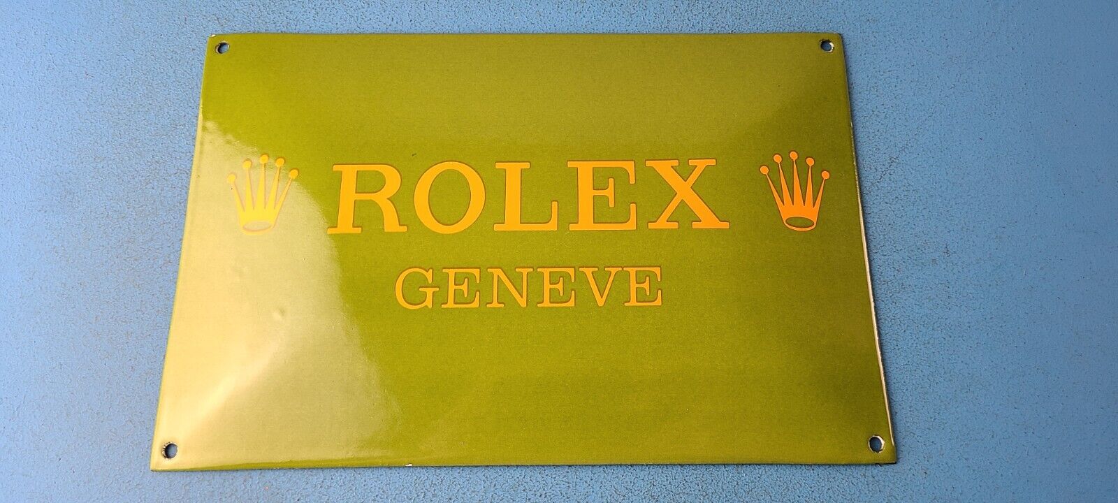 Vintage Rolex Luxury Watches Porcelain Convex - Geneve Store Gas Service Sign