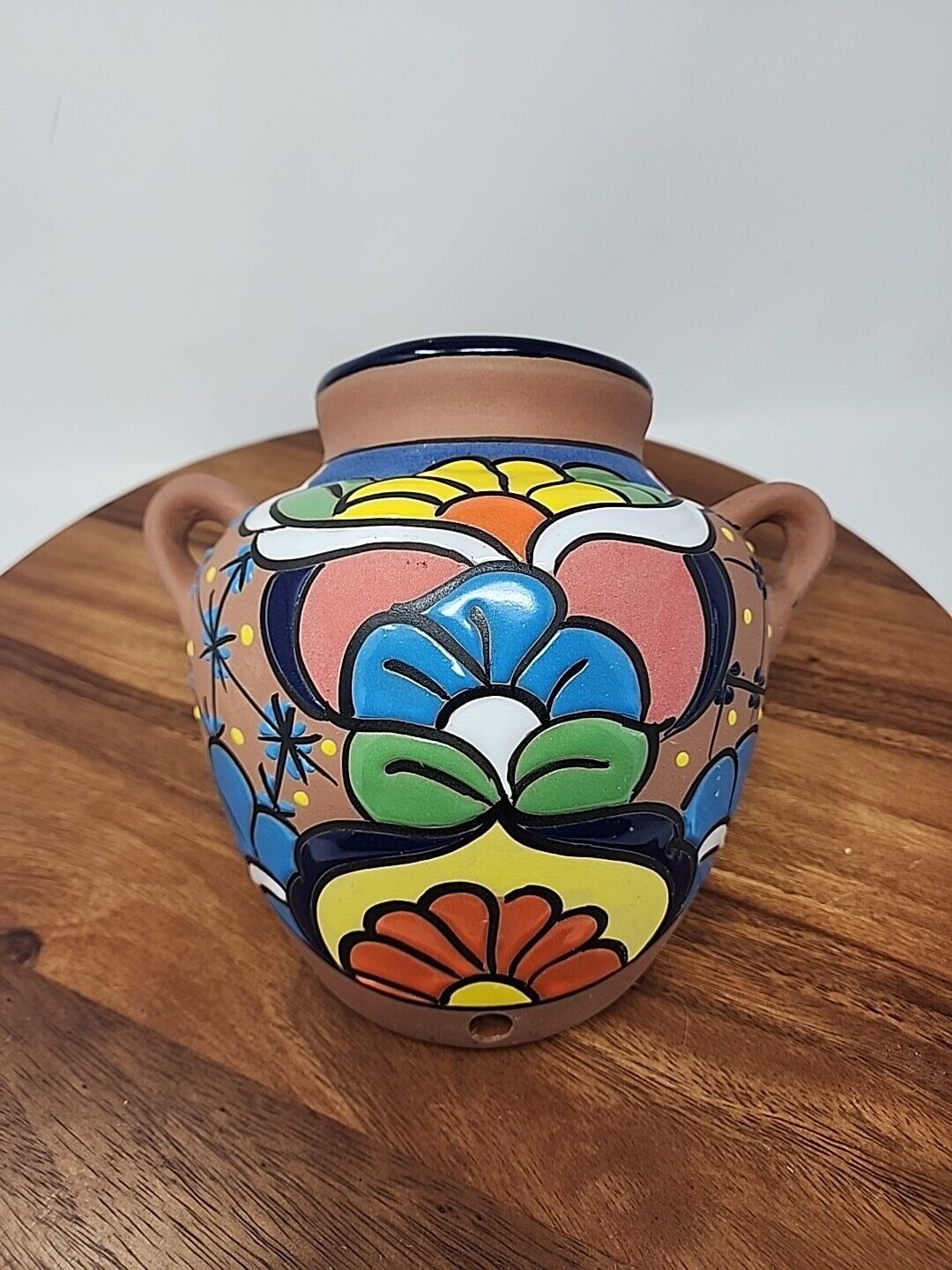 Mexican Heco Talavera 18 Ceramic Wall Mount Hand-painted Planter