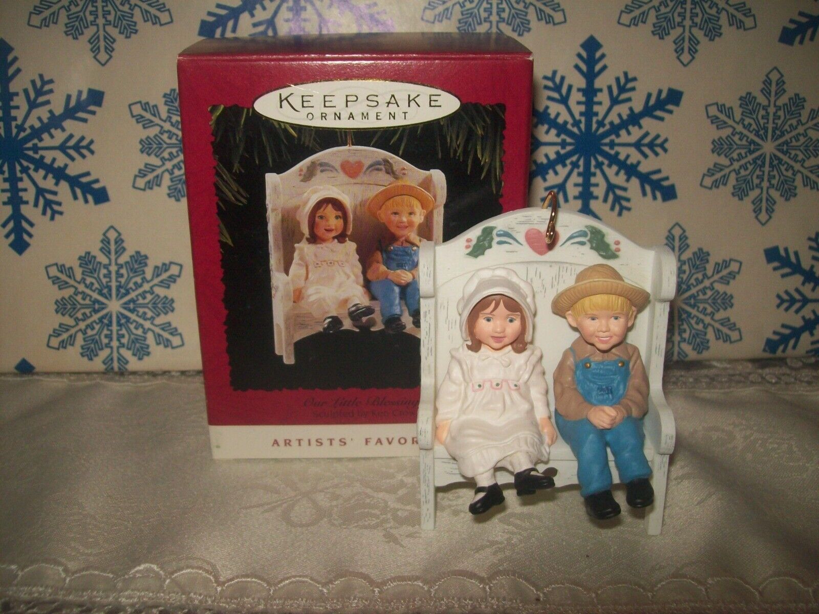 HALLMARK OUR LITTLE BLESSINGS 1995 CHRISTMAS KEEPSAKE ORNAMENTS CHILDREN BENCH