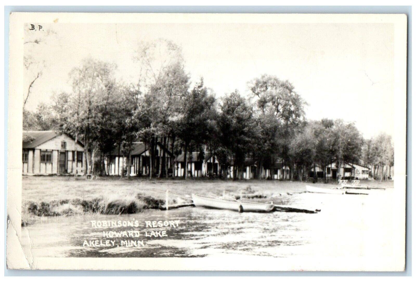 1951 Robinson\'s Resort Howard Lake Akeley Minnesota MN RPPC Photo Postcard