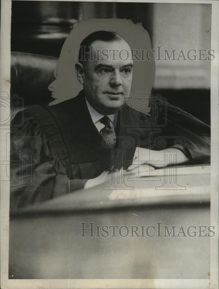 1932 Press Photo Judge Harold G Knight Presides over Edward Allen Muder Case