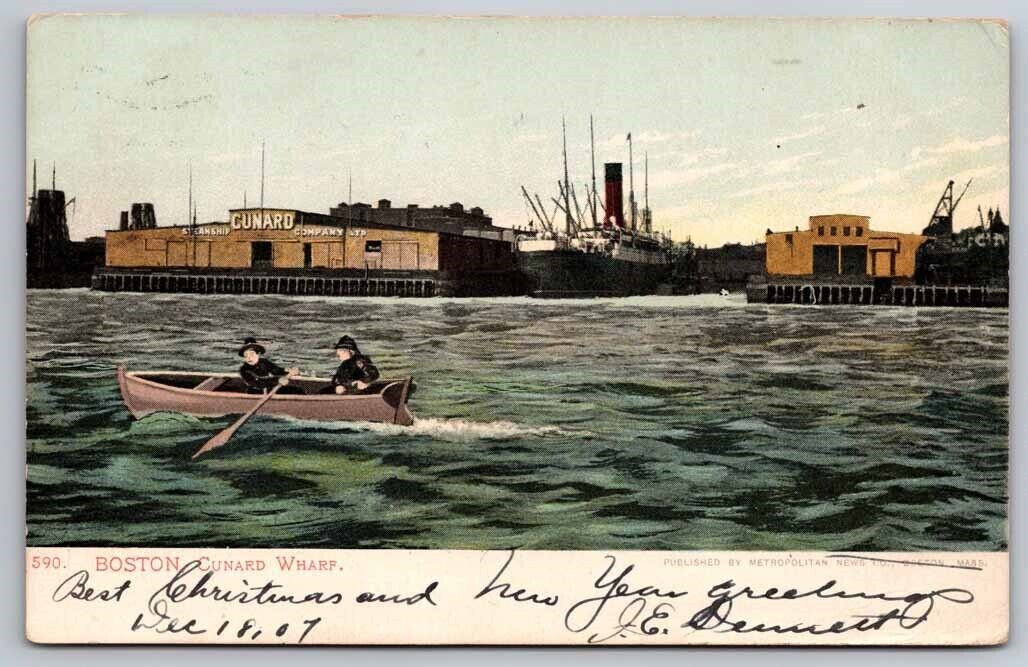 eStampsNet - Cunard Wharf Boston Fishing Boat 1907 Postcard