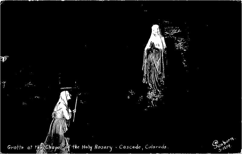 Cascade Colorado Grotto Chapel Holy Rosary 1947 Sanborn Photo Postcard 20-12730