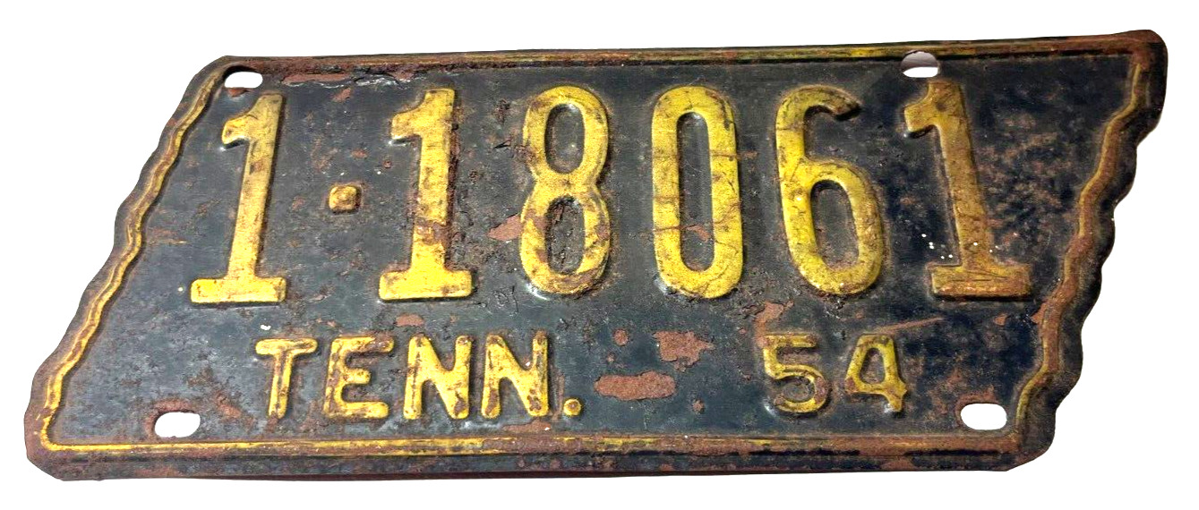 Vintage Original 1954 Tennessee License Plate  1-18061