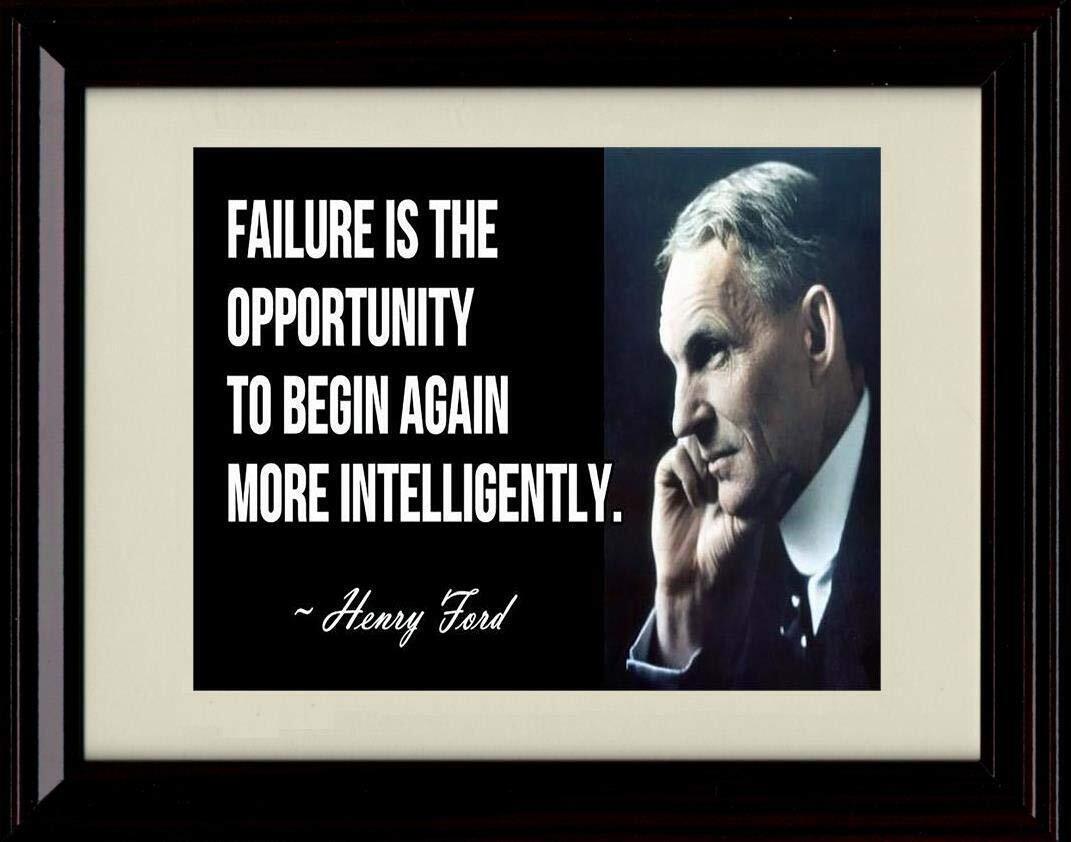 8x10 Framed Henry Ford Quote - Failure