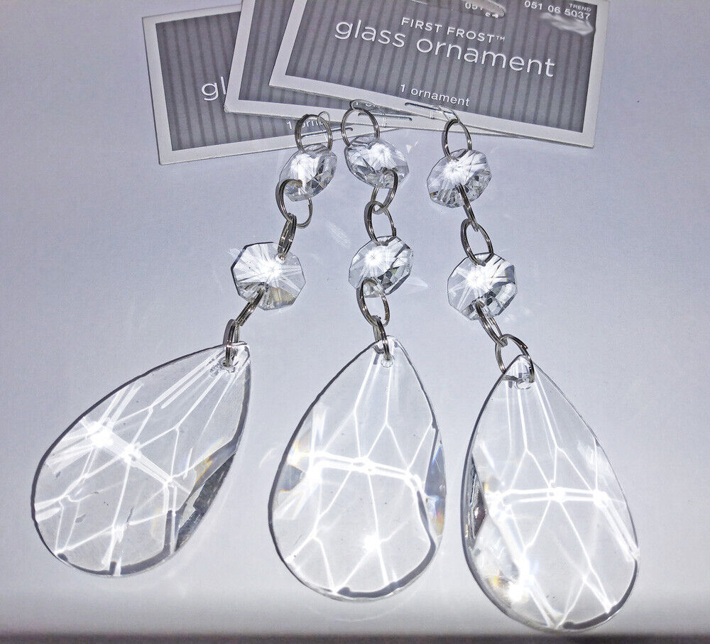 Targets First Frost Glass Crystal Drop Ornament New In Package 4-1/2\