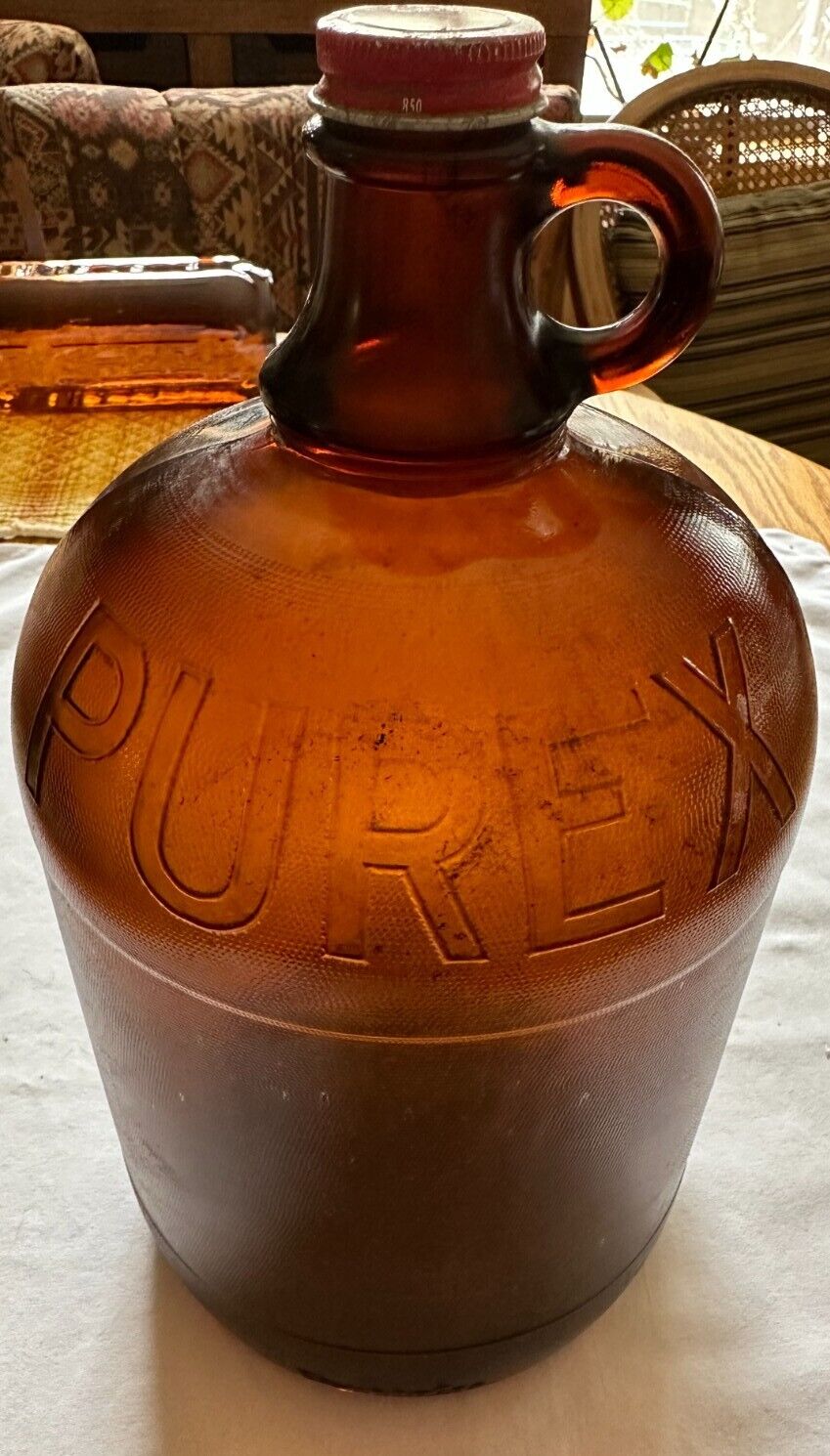 Vintage Amber Brown Purex Gallon Jug Bottle Collectible No Chips or Cracks