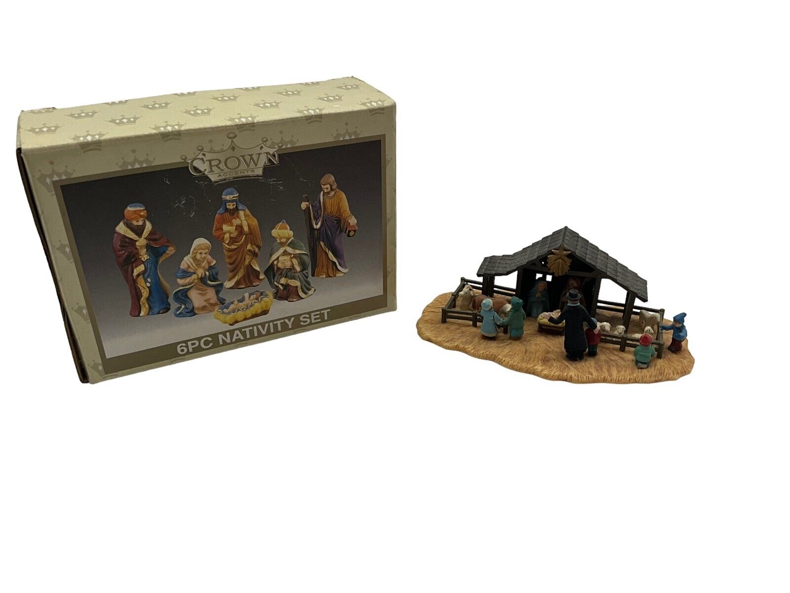 Lot of 2 Vintage Miniature Nativity Sets Christmas Decor MCM Holiday decor