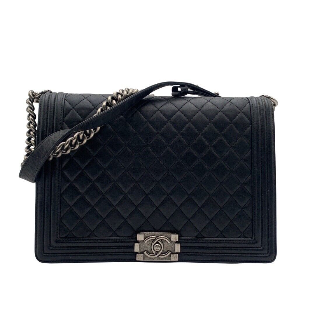 (MSRP: $7300) Chanel Large Quilted Leather Le Boy Bag SEE PICTURES
