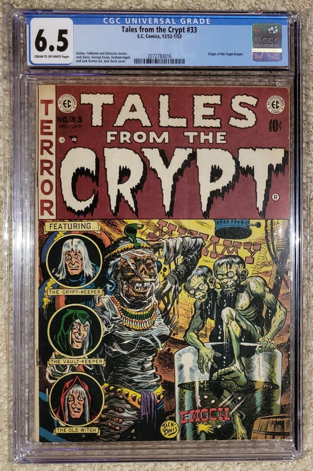 Tales from the Crypt #33 1953 CGC 6.5 - Origin of the Crypt Keeper.