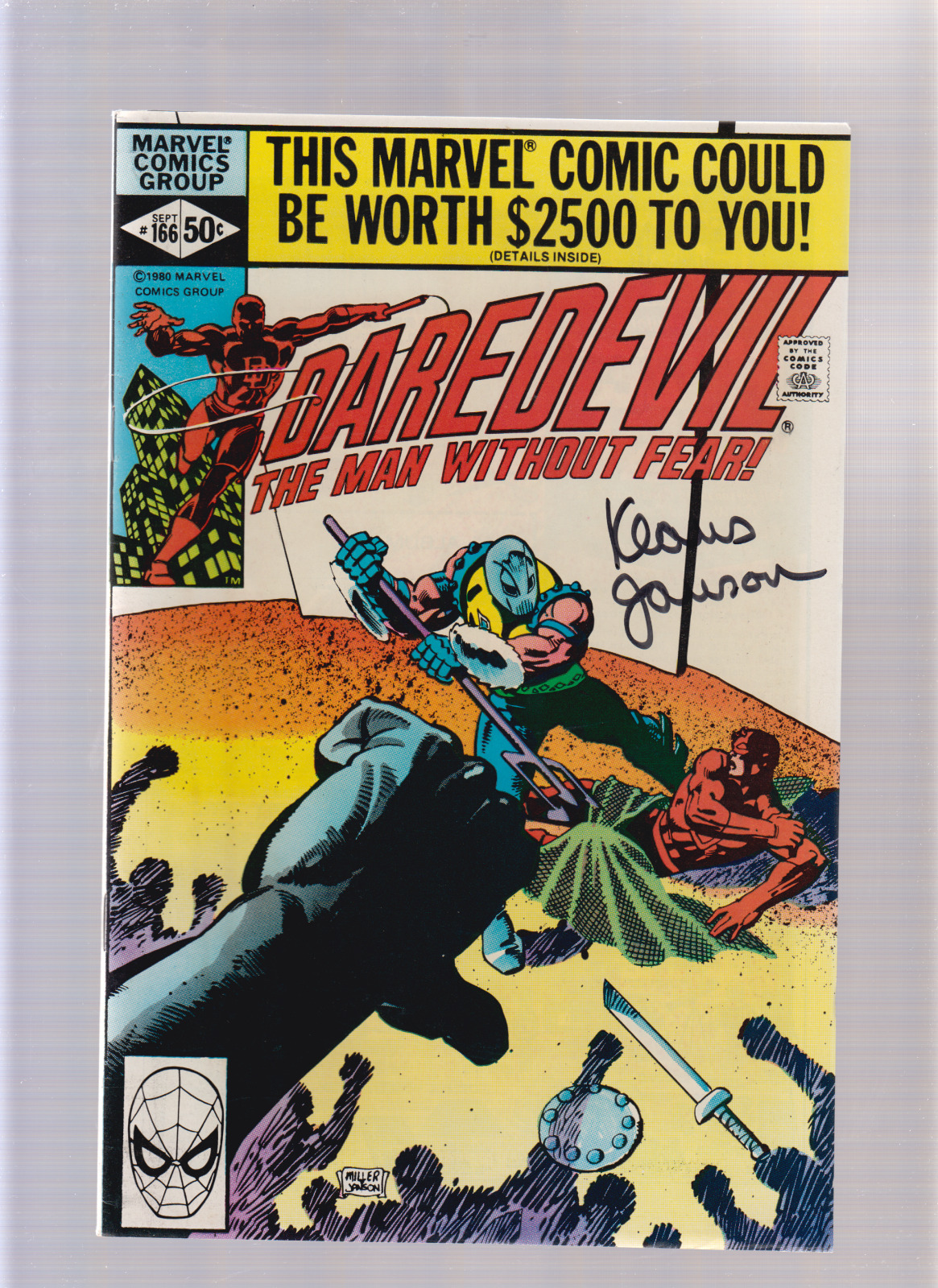 DAREDEVIL #166 - Signed by Klaus Janson  (7.5/8.0) 1980