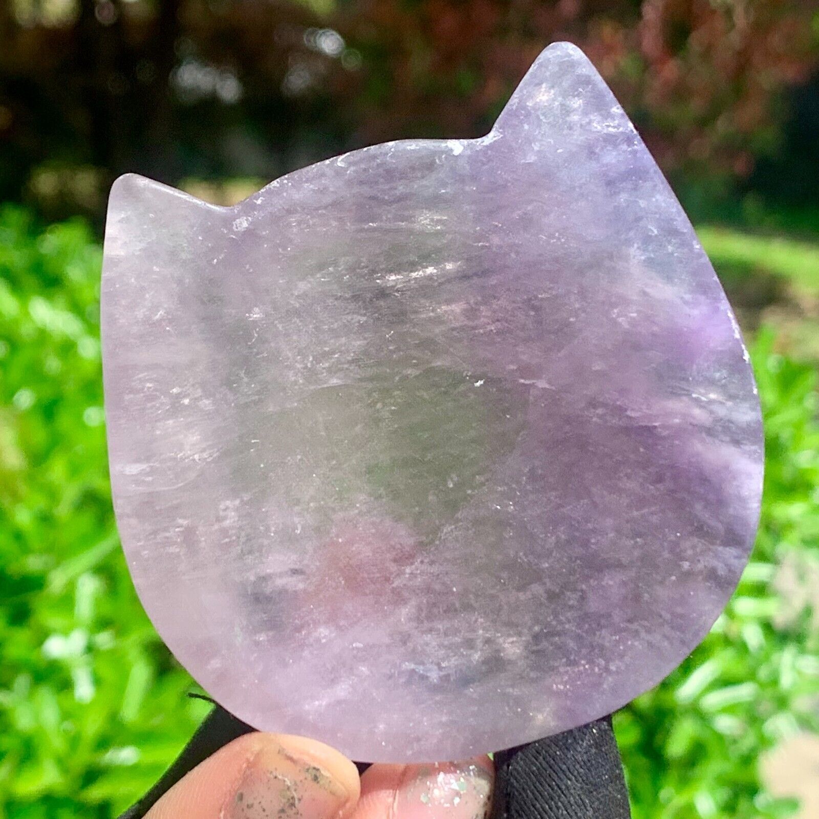 128G Natural Beautiful Colours Fluorite Crystal Carving Bowl Healing