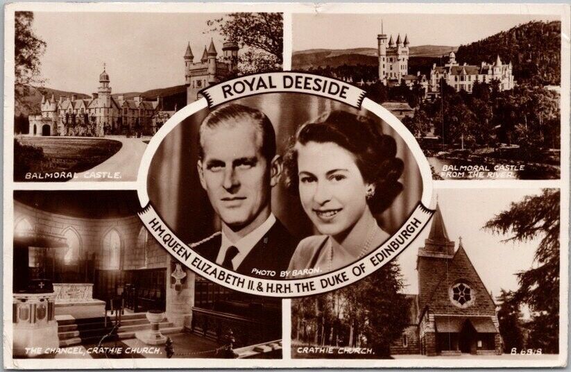 1956 QUEEN ELIZABETH Prince Phillip RPPC Photo Postcard \