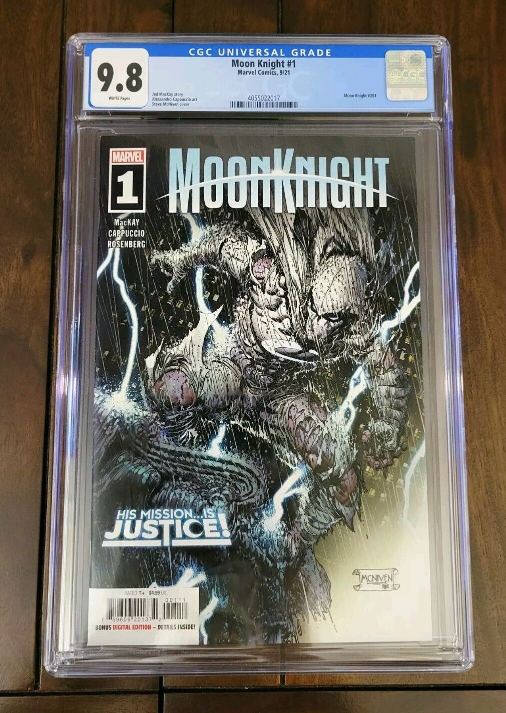 Moon Knight #1 (2021) CGC Graded NM/M 9.8 White Pages; McNiven; Marvel Comics