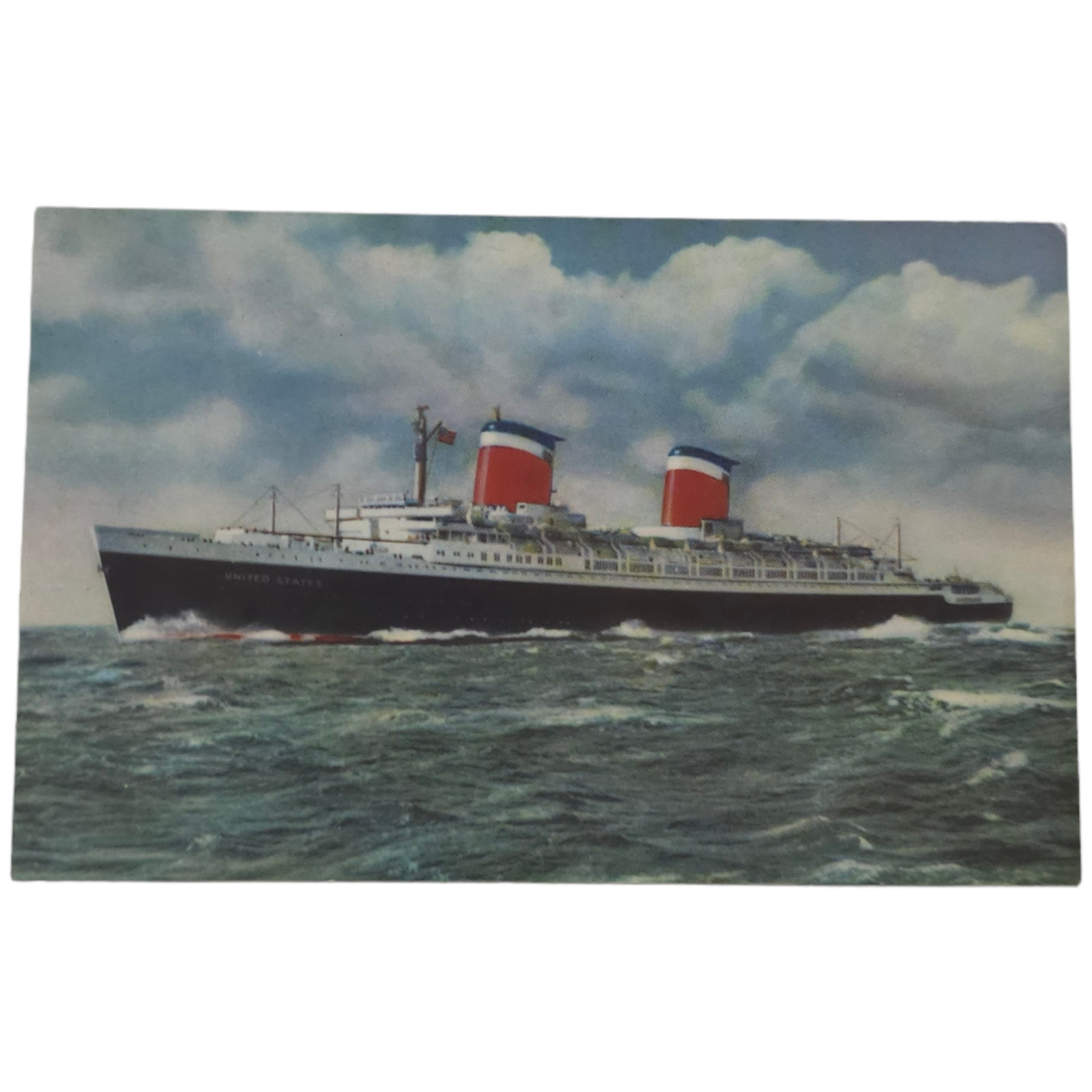 Vintage SS United States Cruise Ship Postcard New York Europe