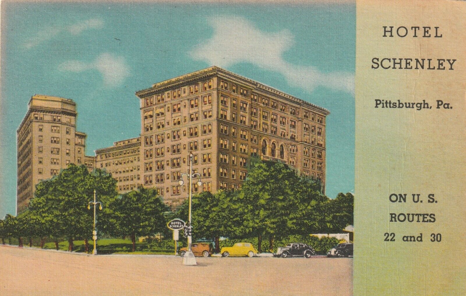 Pittsburgh PA-Pennsylvania, Hotel Schenley, Vintage Postcard