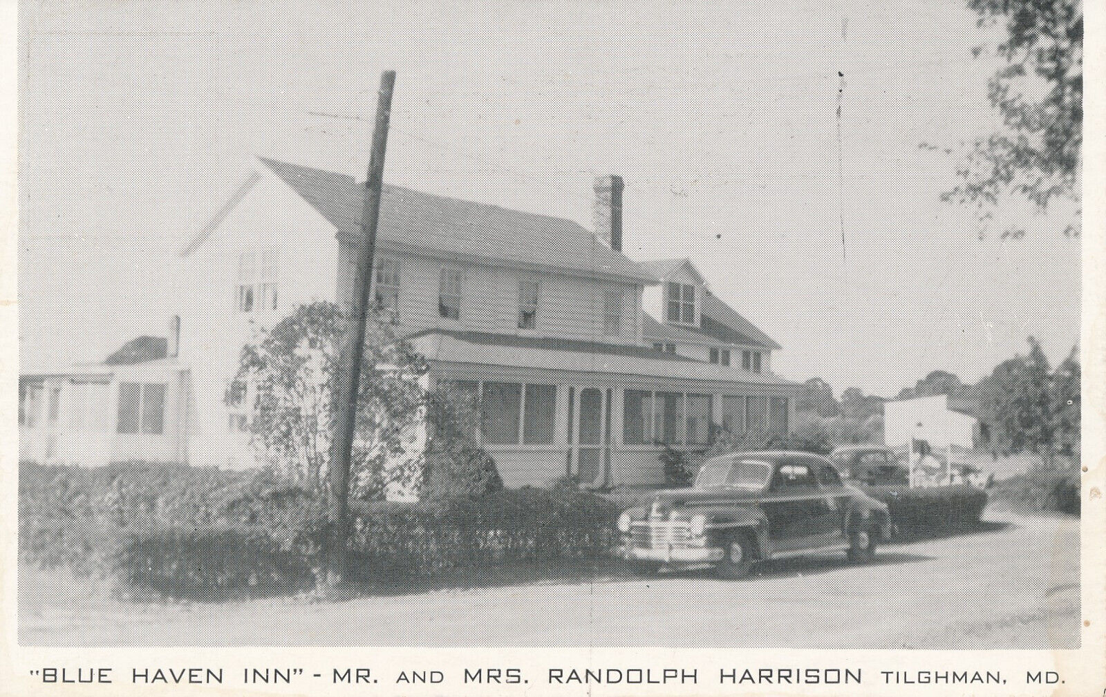 Unmailed early B/W Blue Haven Inn Tilghman Maryland MD #549