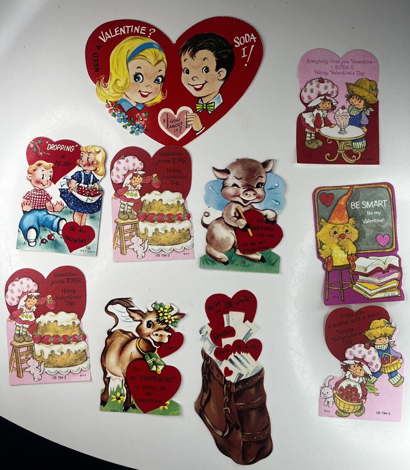 Lot Of Vintage 1960s Children\'s Valentines Cards Strawberry Shortcake