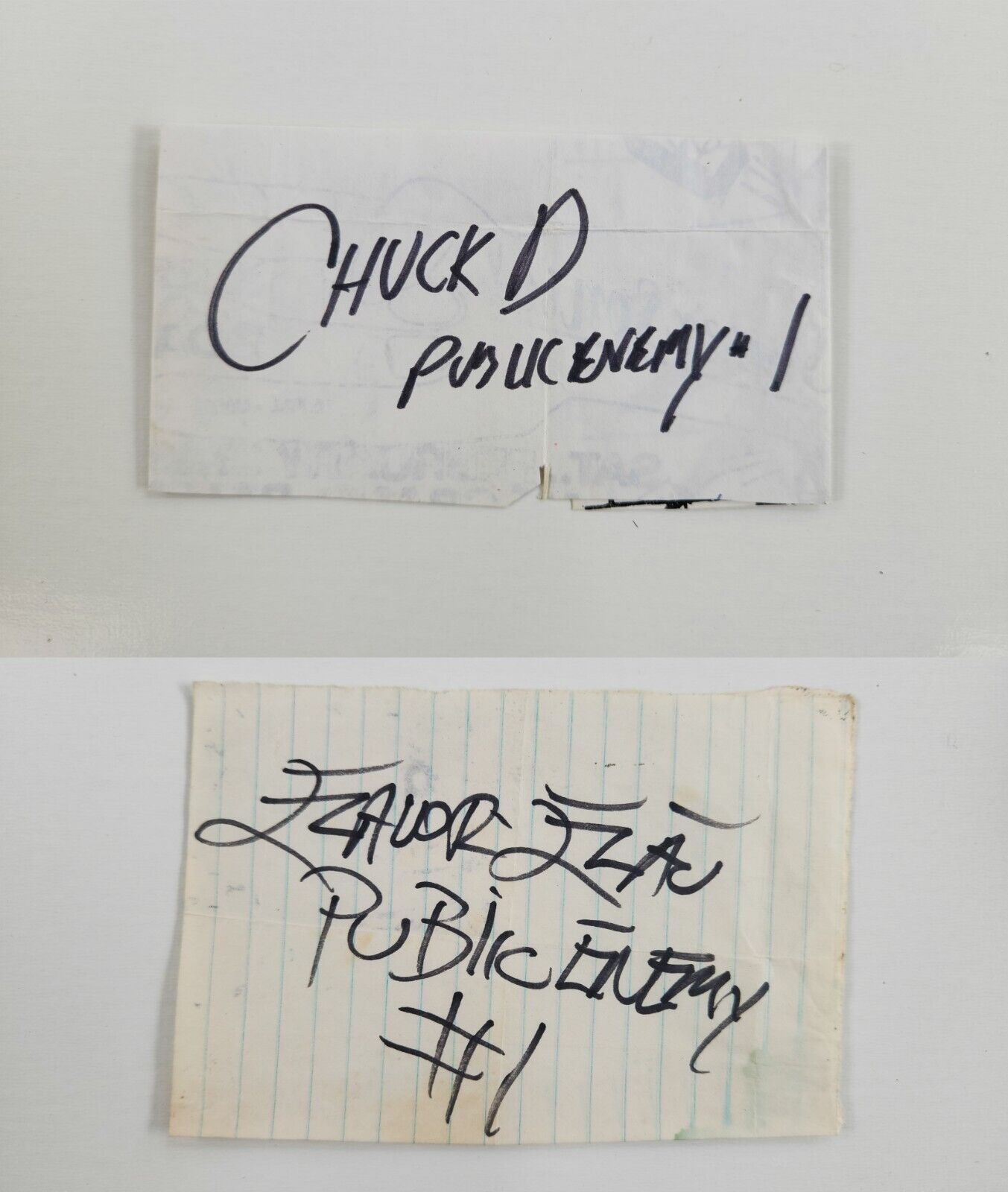 Public Enemy (Chuck D & Flavor Flav) signed 1988 UCLA Concert Flyer and Notebook