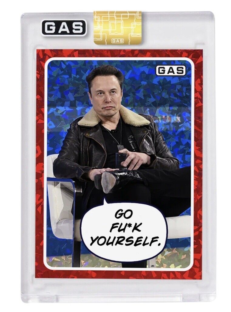 Limited Edition 2023 GAS Elon Musk Cracked Foil Prism Card IN HAND SHIPS ASAP