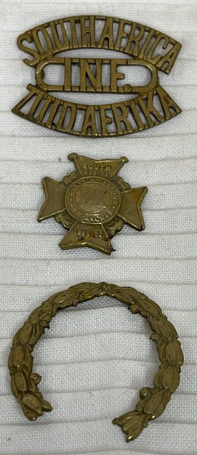 3 Pieces 1900-02 South Africa INF Zuid Afrika Brass St Pancras Military