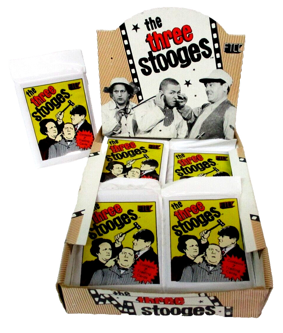 THREE  STOOGES TRADING CARDS 1ST SERIES 1985 FTCC  1 SEALED PACK 7 CARDS
